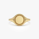 14K Rope Border Oval Signet Ring 14k Gold Ferkos Fine Jewelry