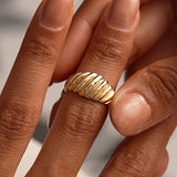14k Gold Swirl Dome Bold Statement Ring Ferkos Fine Jewelry
