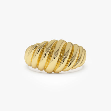 14k Gold Swirl Dome Bold Statement Ring 14k Gold Ferkos Fine Jewelry