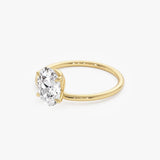 1.00 Ctw 14k Oval Shaped Lab Grown Diamond Elevated Basket Solitaire Ring – Irena Ferkos Fine Jewelry