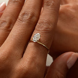 1.00 Ctw 14k Oval Shaped Lab Grown Diamond Elevated Basket Solitaire Ring – Irena Ferkos Fine Jewelry
