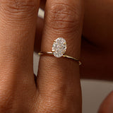 1.00 Ctw 14k Oval Shaped Lab Grown Diamond Elevated Basket Solitaire Ring – Irena Ferkos Fine Jewelry