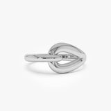 14k Gold Modern Knot Ring 14k White Gold Ferkos Fine Jewelry