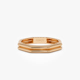 14K Octagon Double Band Ring 14k Rose Gold Ferkos Fine Jewelry