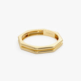 14K Octagon Double Band Ring Ferkos Fine Jewelry