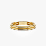 14K Octagon Double Band Ring 14k Gold Ferkos Fine Jewelry
