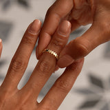 14K Flat Oval Link Band Ring Ferkos Fine Jewelry