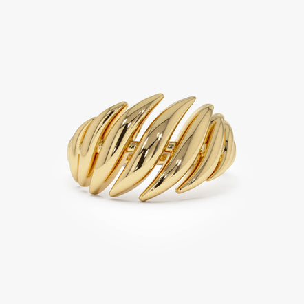 14k Gold Chunky Wave Dome Cocktail Ring 14k Gold Ferkos Fine Jewelry