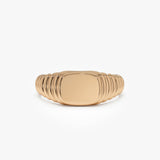 14k Gold Ribbed Cushion Signet Ring 14k Rose Gold Ferkos Fine Jewelry