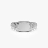 14k Gold Ribbed Cushion Signet Ring Ferkos Fine Jewelry