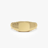 14k Gold Ribbed Cushion Signet Ring 14k Gold Ferkos Fine Jewelry