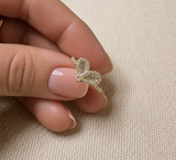 14k Gold Round Diamond Halo Heart Ring