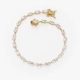 6.50 ctw 14K Gold Marquise Lab Grown Diamond Tennis Bracelet Ferkos Fine Jewelry