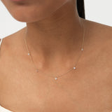 14K Gold Round Lab Grown Diamond Five Station Necklace - 0.50 ctw Ferkos Fine Jewelry