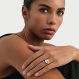 3.80 ctw 14K Gold Emerald Cut Lab Grown Diamond Three Stone Engagement Ring Ferko's Fine Jewelry