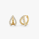 14K Gold Round Lab Grown Diamond Split Huggie Earrings - 0.58 ctw 14k Gold Ferkos Fine Jewelry