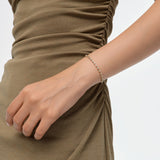 6.78 ctw 14K Gold Round Lab Grown Diamond Tennis Bracelet, worn on model, view 2