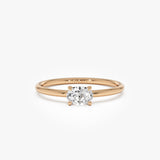 0.30 ctw 14K Gold Oval Lab Grown Diamond Solitaire Ring - 14k Rose Gold