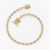 14K Gold Round Lab Grown Diamond Station Bracelet, Diamonds by the Yard - 14k Gold, view 2