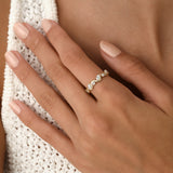 14K Gold Marquise and Round Lab Grown Diamond Wave Eternity Ring - 1.05 ctw Ferkos Fine Jewelry