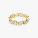 14K Gold Marquise and Round Lab Grown Diamond Wave Eternity Ring - 1.05 ctw Ferkos Fine Jewelry
