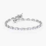6.50 ctw 14K Gold Marquise Lab Grown Diamond Tennis Bracelet 14k White Gold Ferkos Fine Jewelry