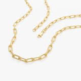 14K Gold Textured Paperclip Chain Necklace Ferkos Fine Jewelry