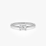 0.30 ctw 14K Gold Oval Lab Grown Diamond Solitaire Ring - 14k White Gold