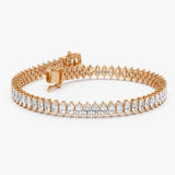 10.20 ctw 14K Gold Marquise Lab Grown Diamond Tennis Bracelet - 14k Rose Gold