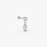 0.17 ctw 14K Gold Marquise Lab Grown Diamond Bezel Stud Earring 14k White Gold Ferko's Fine Jewelry