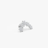 0.28 ctw 14K Gold Flower Cluster Lab Grown Diamond Climber Stud - 14k White Gold