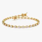 6.78 ctw 14K Gold Round Lab Grown Diamond Tennis Bracelet - 14k Gold
