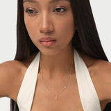 14K Gold Round Lab Grown Diamond Drilled Station Necklace - 0.80 ctw Ferkos Fine Jewelry