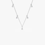 14K Gold Pear Lab Grown Diamond Five Station Necklace - 0.48 ctw 14k White Gold Ferkos Fine Jewelry