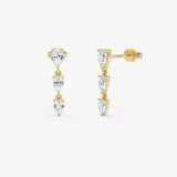 14K Pear Shape Lab Grown Diamond Drop Earrings - 1.15 ctw 14k Gold Ferkos Fine Jewelry