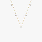 14K Gold Round Lab Grown Diamond Drilled Station Necklace - 0.80 ctw 14 Inches Ferkos Fine Jewelry