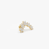 0.28 ctw 14K Gold Flower Cluster Lab Grown Diamond Climber Stud - 14k Rose Gold