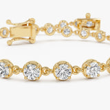 14K Gold Round Lab Grown Diamond Station Bracelet, Diamonds by the Yard - 14k Gold, view 3