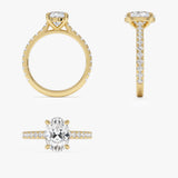 1.95 ctw 14K Gold Oval Lab Grown Diamond Pave Engagement Ring Ferkos Fine Jewelry
