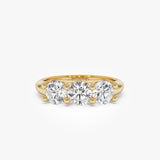 1.50 ctw 14K Gold Round Lab Grown Diamond Three Stone Ring 14k Gold Ferkos Fine Jewelry
