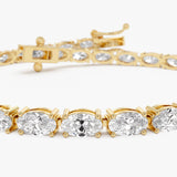 6.45 ctw 14K Gold Oval Lab Grown Diamond Tennis Bracelet - 14k Gold, view 3