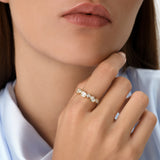 14K Gold Pear Lab Grown Diamond Wave Ring - 0.80 ctw Ferkos Fine Jewelry