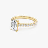 1.95 ctw 14K Gold Emerald Cut Lab Grown Diamond Pave Engagement Ring Ferkos Fine Jewelry