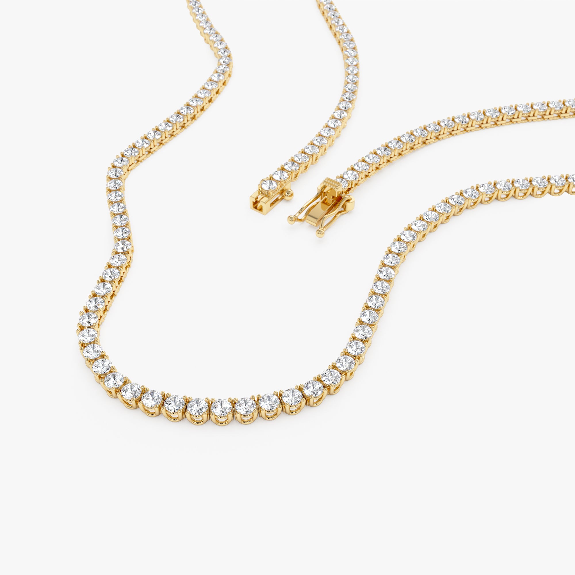8.95 ctw 14K Round Lab Grown Diamond Classic Four Prong Tennis Necklace Ferkos Fine Jewelry