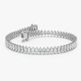 10.20 ctw 14K Gold Marquise Lab Grown Diamond Tennis Bracelet - 14k White Gold
