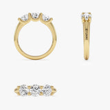 1.50 ctw 14K Gold Round Lab Grown Diamond Three Stone Ring Ferkos Fine Jewelry
