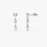 14K Pear Shape Lab Grown Diamond Drop Earrings - 1.15 ctw 14k White Gold Ferkos Fine Jewelry
