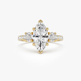 2.82 ctw 14K Gold Marquise Lab Grown Diamond Three Stone Engagement Ring 14k Gold Ferko's Fine Jewelry