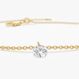14K Gold Round Lab Grown Diamond Drilled Station Bracelet - 0.50 ctw Ferkos Fine Jewelry