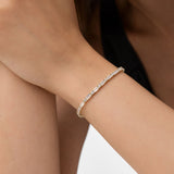 6.00 ctw 14K Gold Baguette & Round Lab Grown Diamond Tennis Bracelet, worn on model, view 2